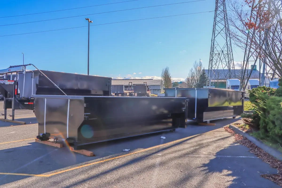Roll-off dumpster ready for waste disposal at job site for Roll Off Dumpster Rental in Willoughby Hills